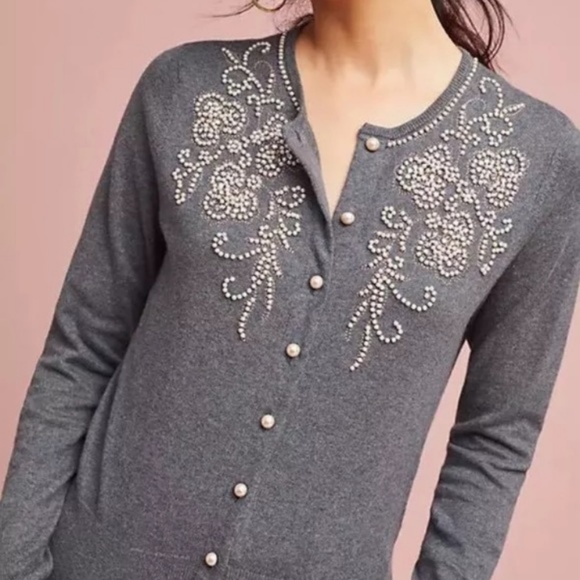 Anthropologie Sweaters - Anthro Field & Flower Embroidered Beaded Cardigan